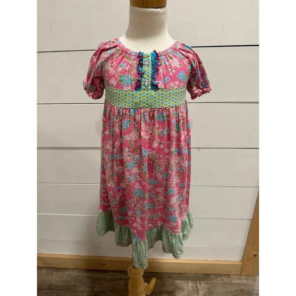 Flit & Flitter Girls 3T Dress Ruffle Hem Spring Floral